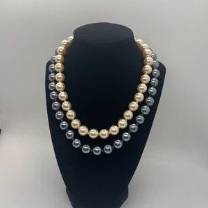 Lot of (2) Knotted Faux Pearl Necklaces